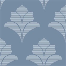 Aztlan Cobalt Modern Damask Wallpaper
