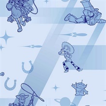 Baby Blue Disney and Pixar Toy Story 4 Retro Wallpaper