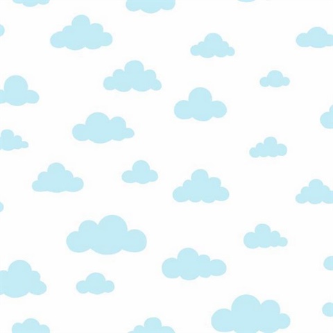 DI0975 | Baby Blue Disney Winnie the Pooh Clouds Wallpaper