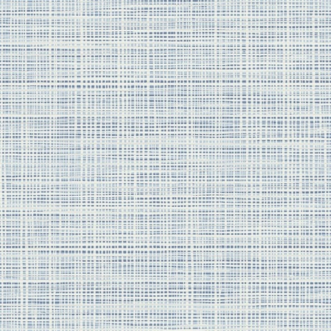 Baby Blue & White Abstract Faux Weave Texture Wallpaper