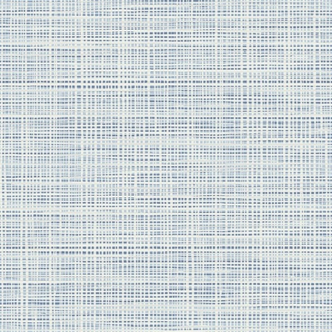 Baby Blue & White Abstract Faux Weave Texture Wallpaper