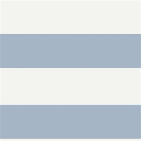 Baby Blue & White Commercial Beach Stripe Wallpaper