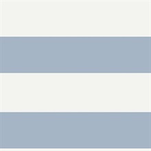 Baby Blue & White Commercial Beach Stripe Wallpaper