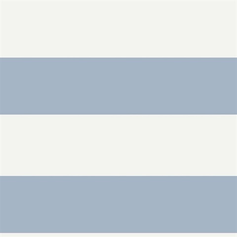 Baby Blue & White Nautical Beach 6.5 In Horizontal Stripe Wallpaper