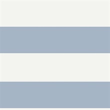 Baby Blue & White Nautical Beach 6.5 In Horizontal Stripe Wallpaper