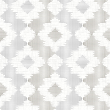 Babylon Metallic Silver and White Abstract Floral Wallpaper