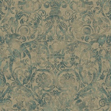 Bali Ocean Damask Wallpaper