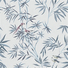 Bamboo Chinoiserie Mystic Blue Peel and Stick Wallpaper