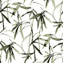 Green Bamboo Ink Grass Canopy Wallpaper