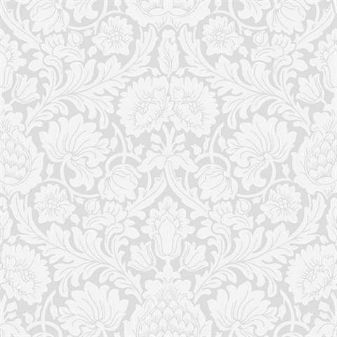 Bamburg Grey Large Floral Wallpaper