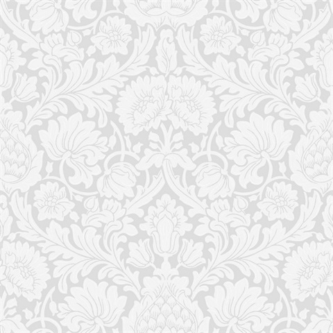 Bamburg Grey Large Floral Wallpaper
