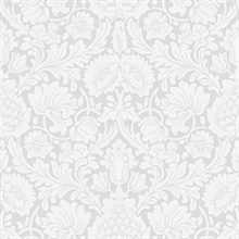 Bamburg Grey Large Floral Wallpaper