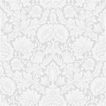 Bamburg Grey Large Floral Wallpaper