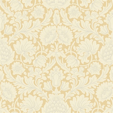 Bamburg Mustard Large Floral Wallpaper