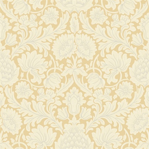 Bamburg Mustard Large Floral Wallpaper