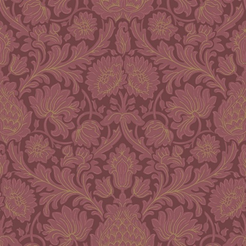 Bamburg Red Large Floral Wallpaper