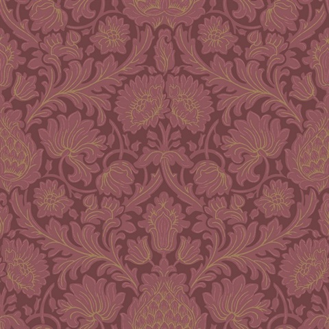 Bamburg Red Large Floral Wallpaper