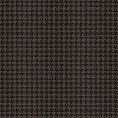 Barbara Dark Chocolate Houndstooth Plaid Wallpaper