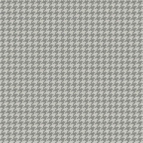 Barbara Grey Fox Houndstooth Plaid Wallpaper