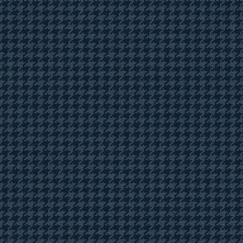 Barbara Midnight Blue Houndstooth Plaid Wallpaper