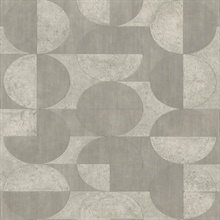 Barcelo Grey Textured Art Deco Circle Wallpaper