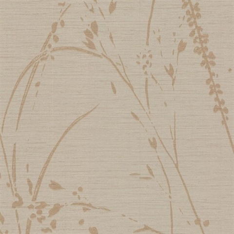 Barnaby Gardens Brushed Brass Commercial Wallpaper