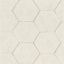 Bascom Dove Stone Hexagon Textured Wallpaper