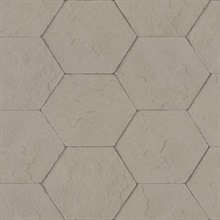 Bascom Light Grey Stone Hexagon Textured Wallpaper