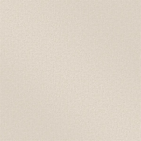 Basilic Cream Textured Mosaic Wallpaper