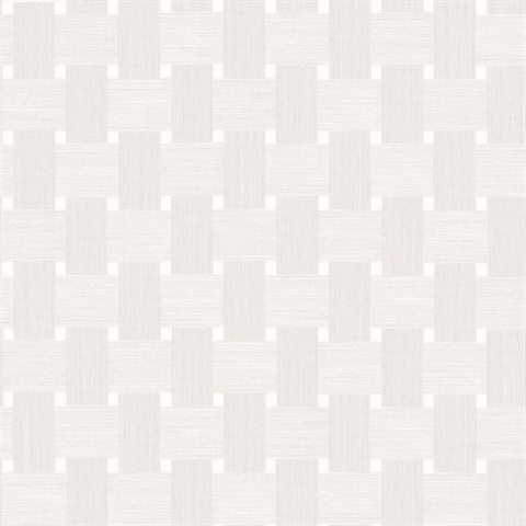 Basketweave 54 Caster Sugar White & Off White Commercial Wallpaper