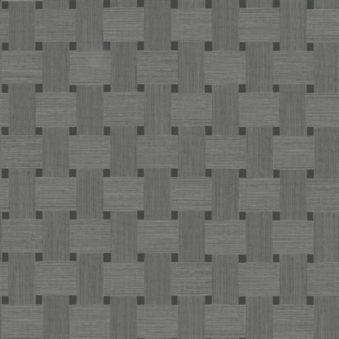 Basketweave 54 Greyhound Grey Commercial Wallpaper
