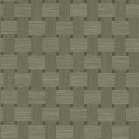 Basketweave 54 Raw Umber Brown & Taupe Commercial Wallpaper