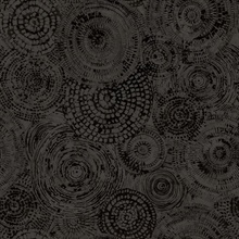Batik Circles Black Medallion Wallpaper
