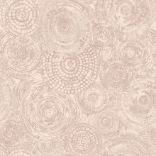 Batik Circles Blush Pink Medallion Wallpaper