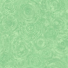 Batik Circles Green Medallion Wallpaper