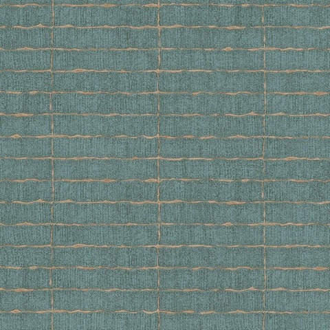 Batna Teal Brick Wallpaper