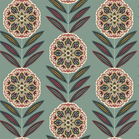 Batsford Lake Tahoe Floral Medallion Wallpaper