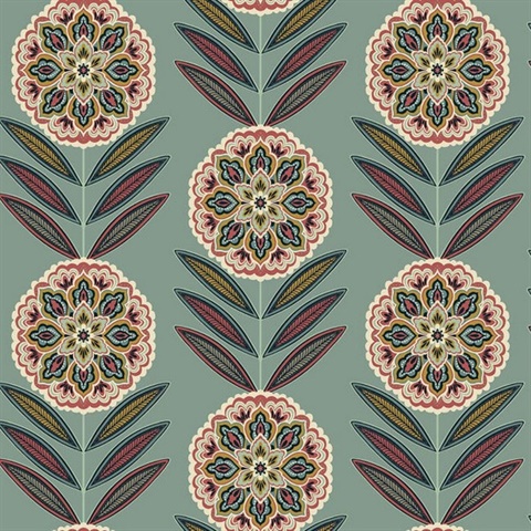 Batsford Lake Tahoe Floral Medallion Wallpaper