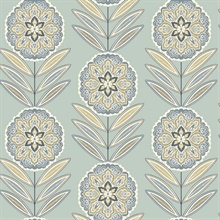 Batsford Robin's Egg Floral Medallion Wallpaper