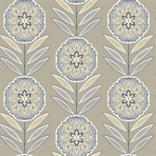 Batsford Stone Floral Medallion Wallpaper