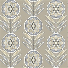 Batsford Stone Floral Medallion Wallpaper