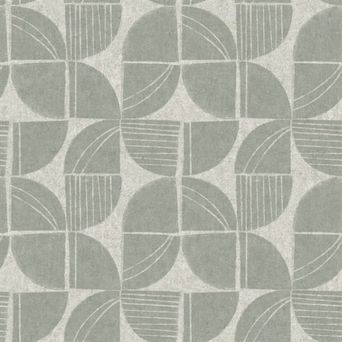 Baxter Sea Green Semicircle Mosaic Wallpaper