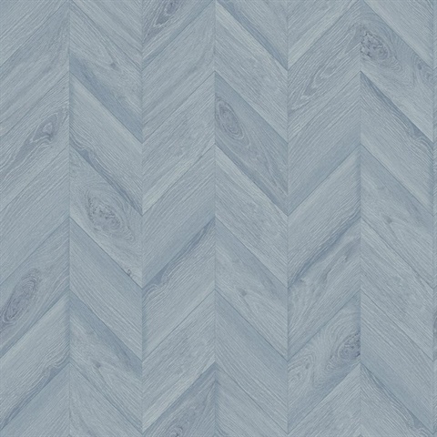 Bay Blue Keone Bay Chevron Wood Wallpaper