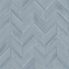 Bay Blue Keone Bay Chevron Wood Wallpaper