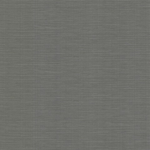 Bay Ridge Charcoal Faux Vertical Linen Wallpaper