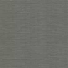 Bay Ridge Charcoal Faux Vertical Linen Wallpaper