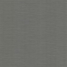 Bay Ridge Charcoal Faux Vertical Linen Wallpaper