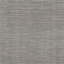 Bay Ridge Dark Grey Faux Grasscloth Wallpaper