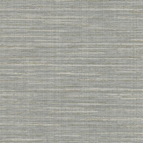 Bay Ridge Grey Faux Grasscloth Wallpaper