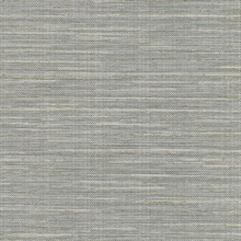 Bay Ridge Grey Faux Grasscloth Wallpaper